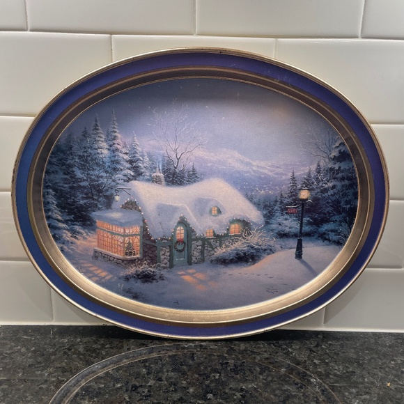 Thomas Kincade Christmas Tin Tray - Picture 1 of 6